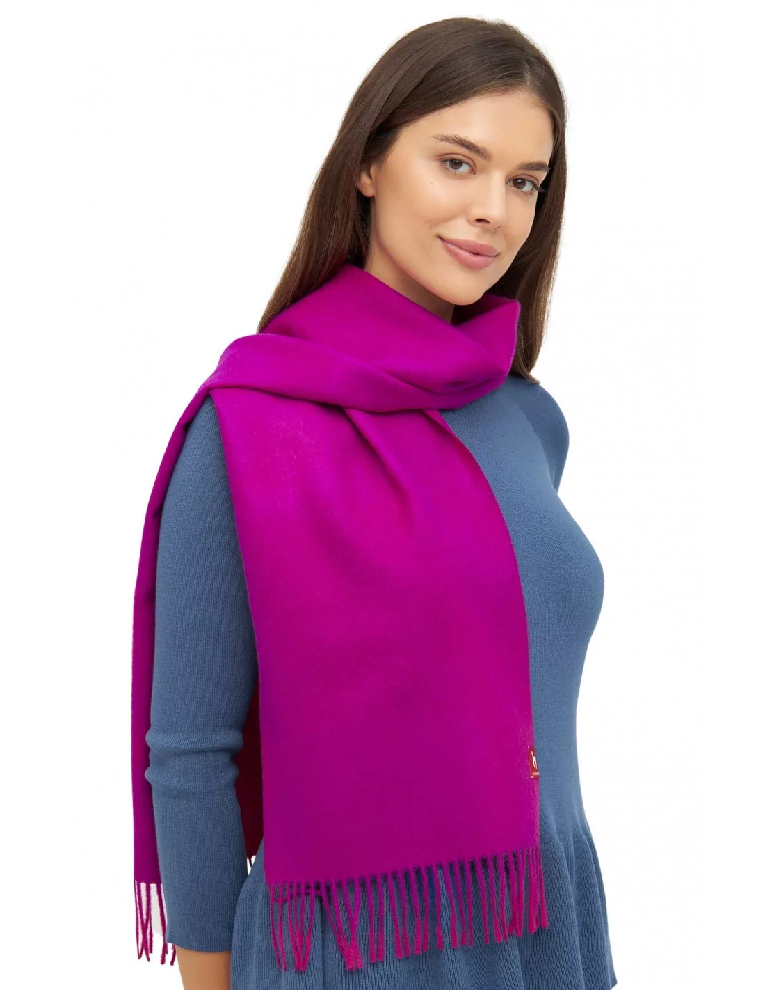 Alpaka Schal Uni aus 100% Alpaka - 17 Farben fuchsia