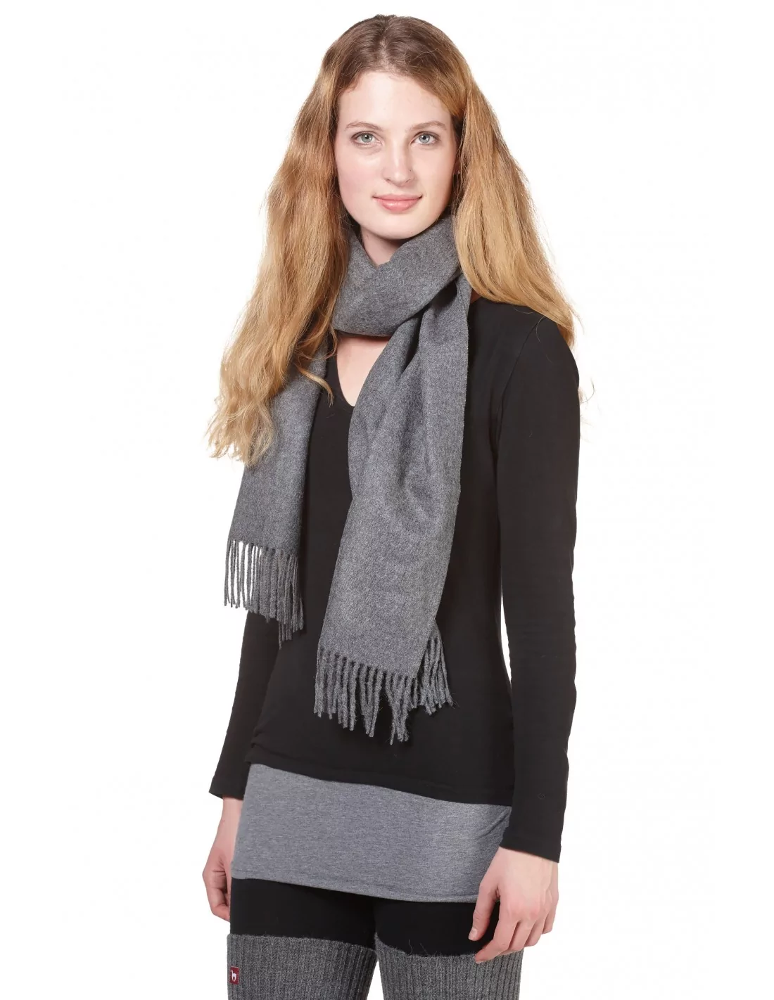 Alpaka Schal Uni aus 100% Alpaka - 17 Farben grau