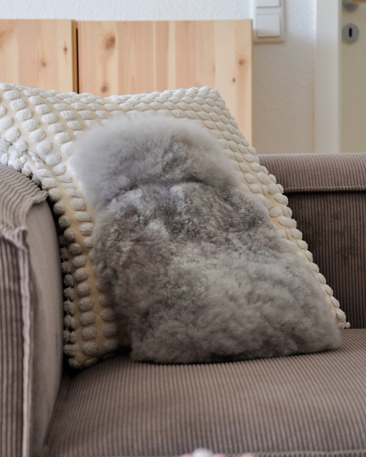 Alpaka Wärmflasche PREMIUM - silbergrau - 100% Alpaka Fell