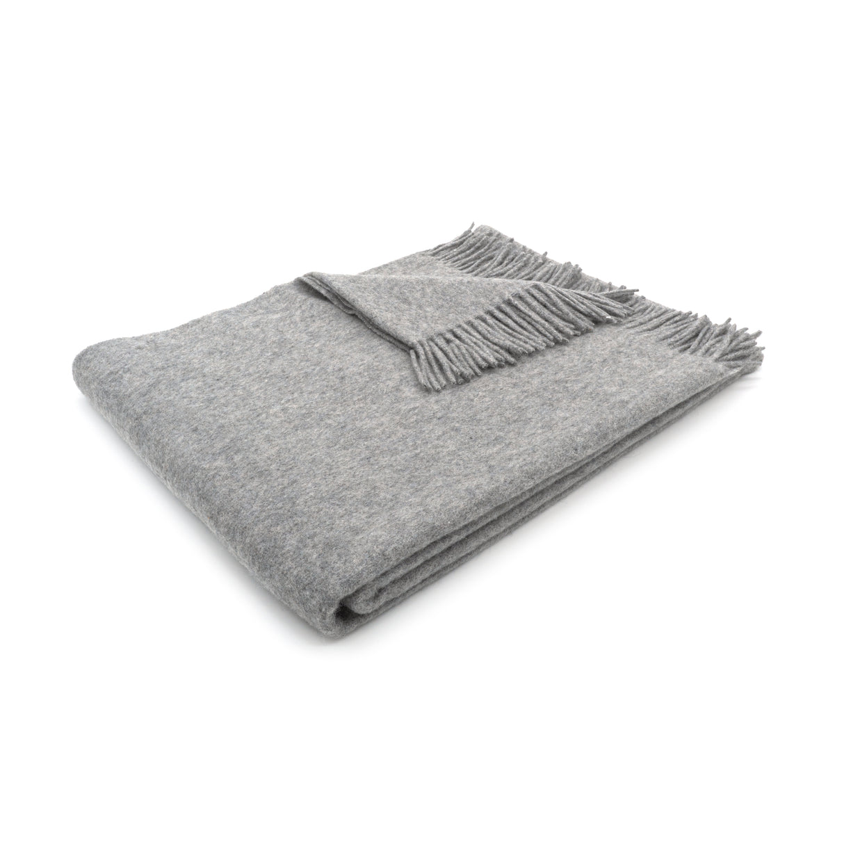 Nachhaltige Kuscheldecke KAMINFEUER mit 40% Alpaka grau 130x180 cm