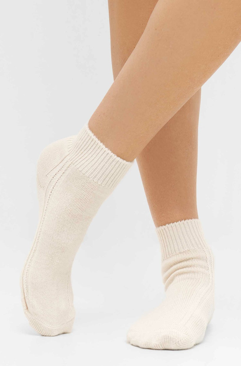 Alpaka WOHLFÜHLSOCKEN mit Aloe Vera - 52% Alpaka - creme