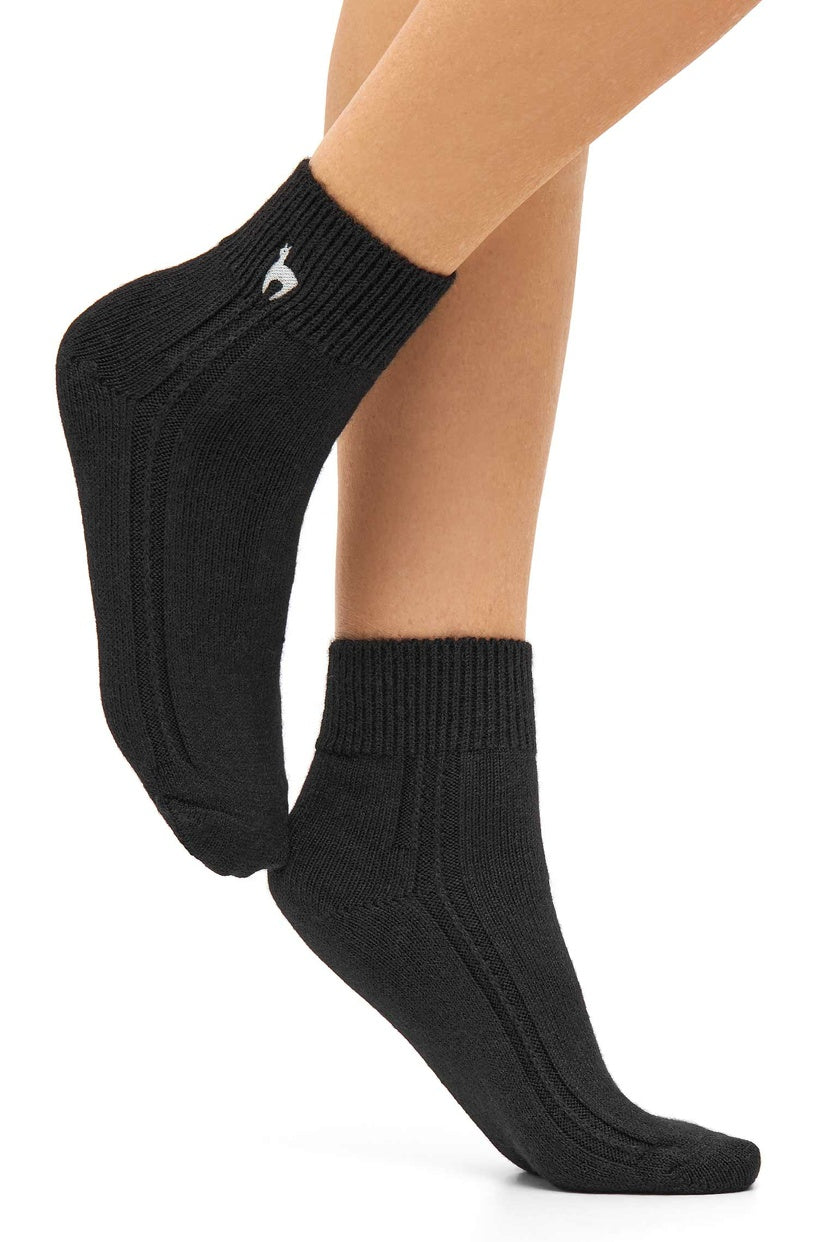 Alpaka WOHLFÜHLSOCKEN mit Aloe Vera - 52% Alpaka - schwarz