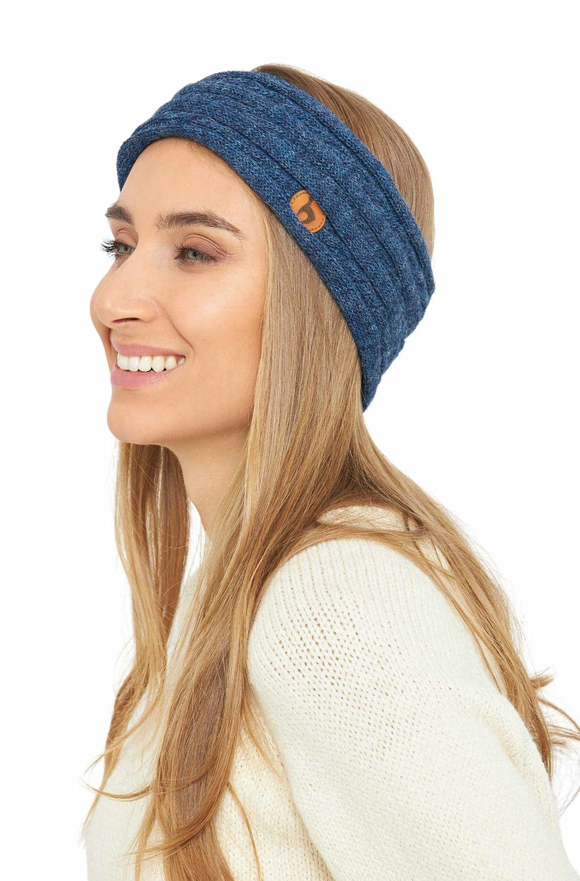 Alpaka Stirnband SUAVE - 100% Alpaka blau one-size