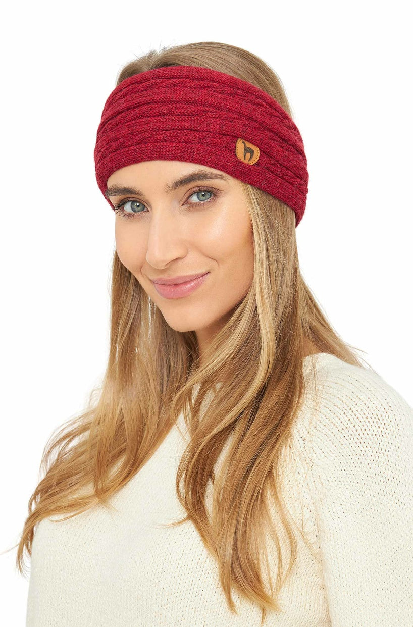 Alpaka Stirnband SUAVE - 100% Alpaka rot one-size