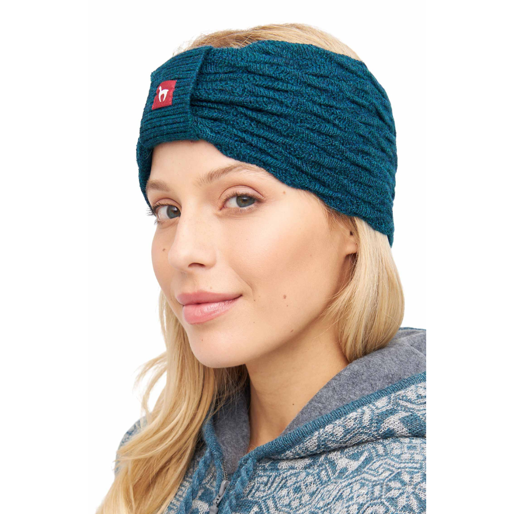 Alpaka Stirnband BIESEN - 100% Alpaka petrol one-size