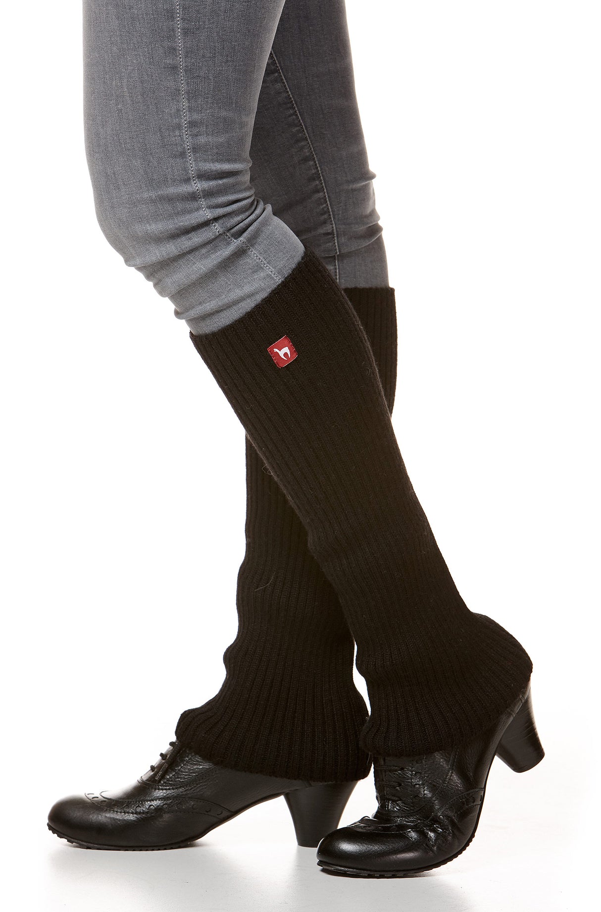 Alpaka Beinstulpen RIPP - 100% Alpaka schwarz one-size