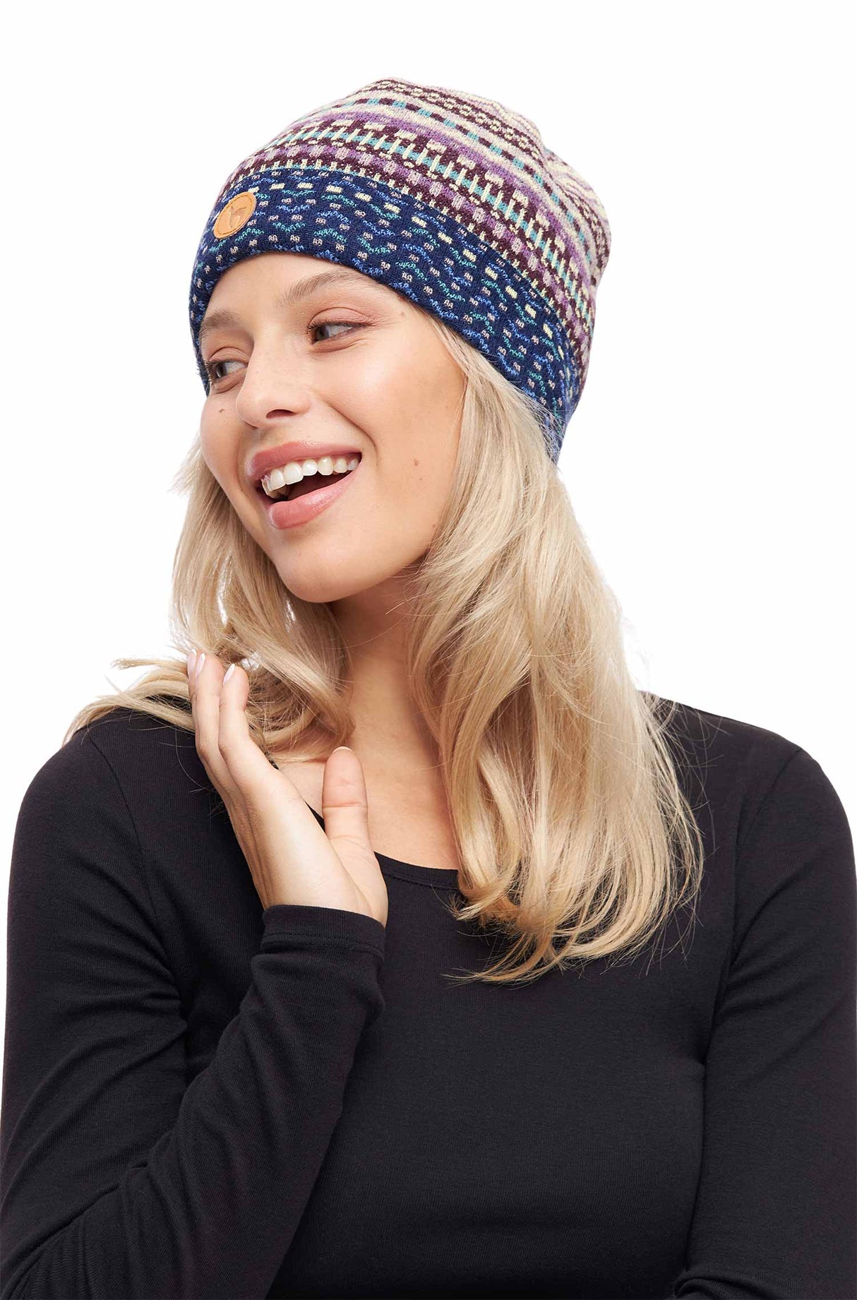 Alpaka Bommel-Mütze DILAYA - 100% Alpaka