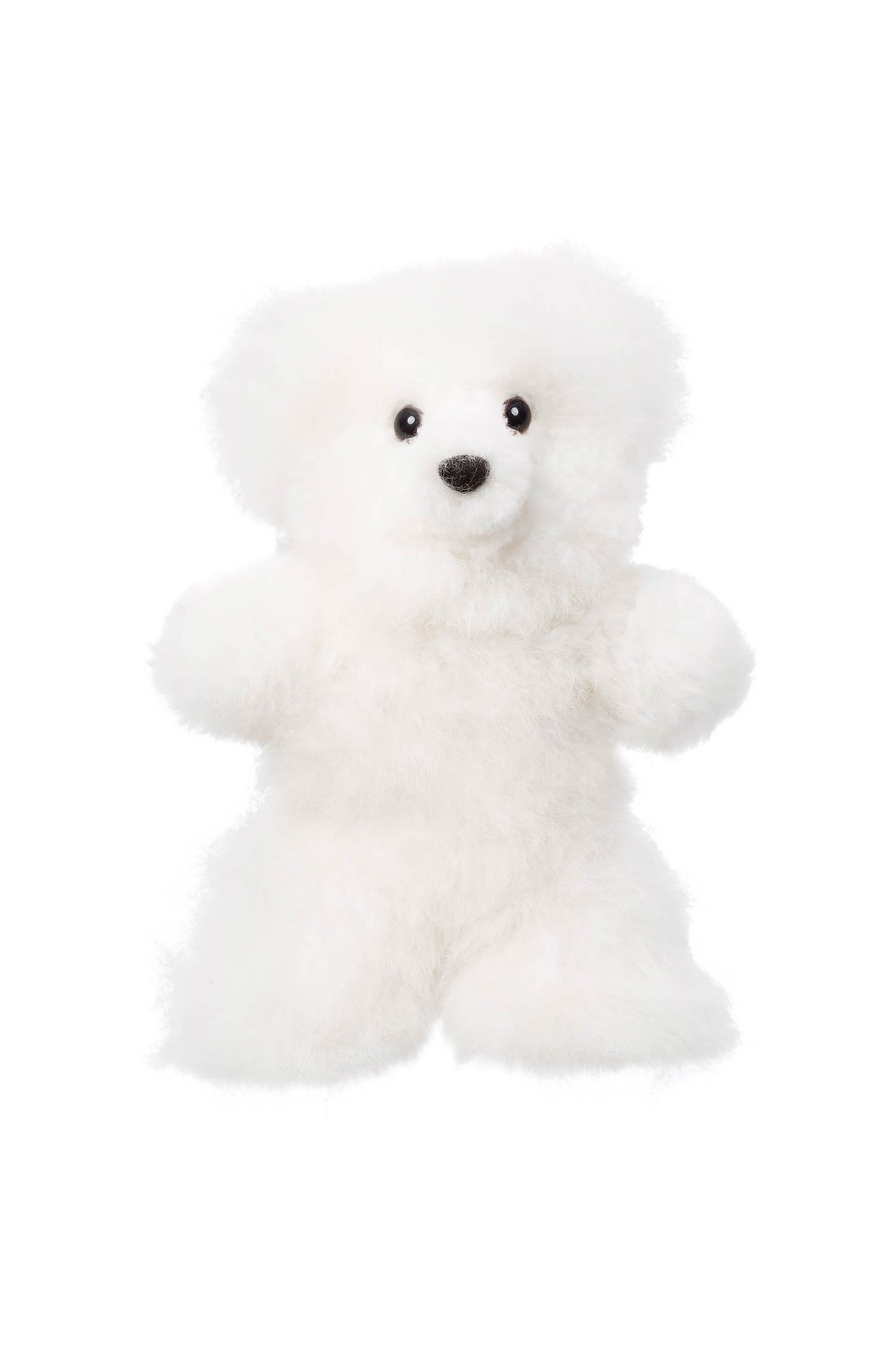 Kuscheltier TEDDY (15cm) aus Alpaka Fell weiss 15 cm