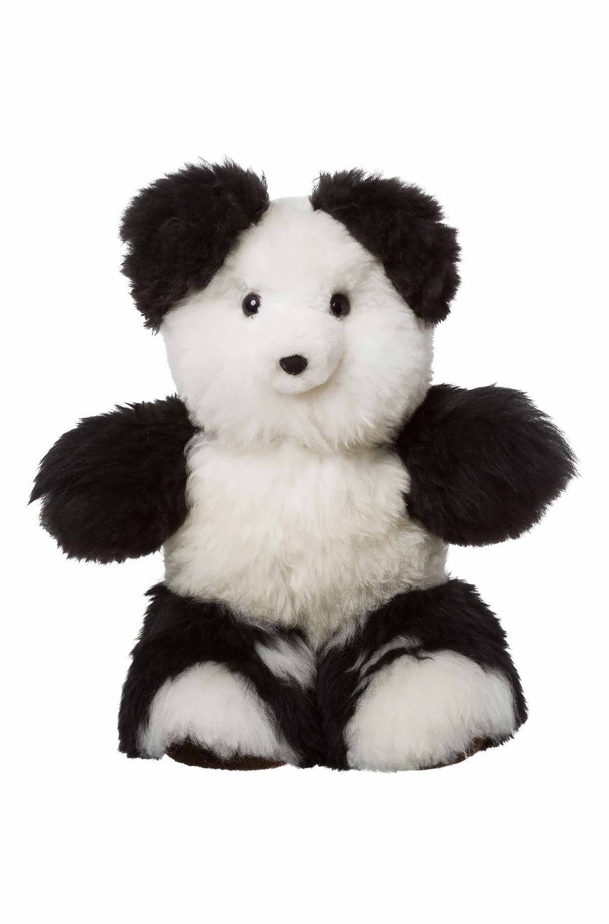 Kuscheltier TEDDY (50cm) aus 100% Alpaka Fell schwarz weiss 50 cm