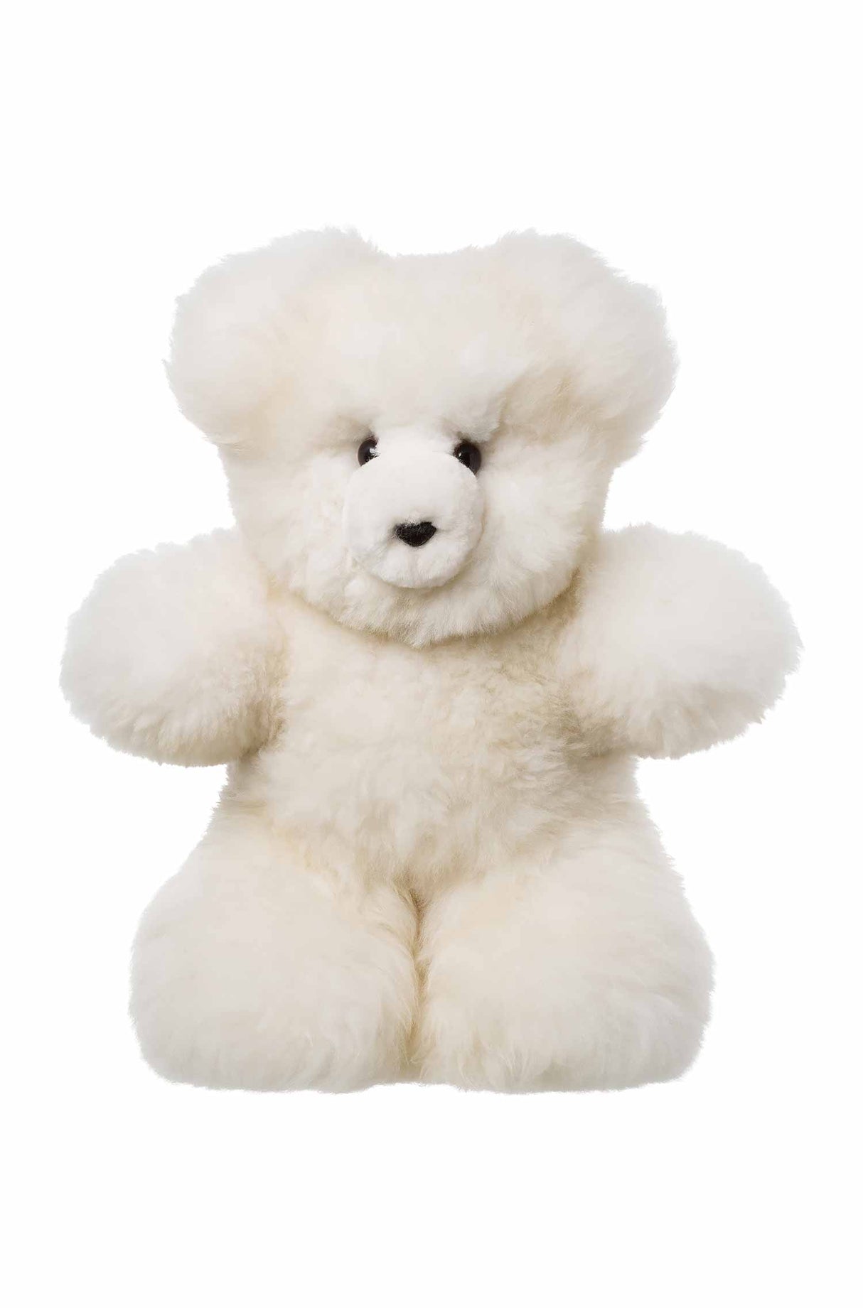 Kuscheltier TEDDY (50cm) aus 100% Alpaka Fell weiss 50 cm
