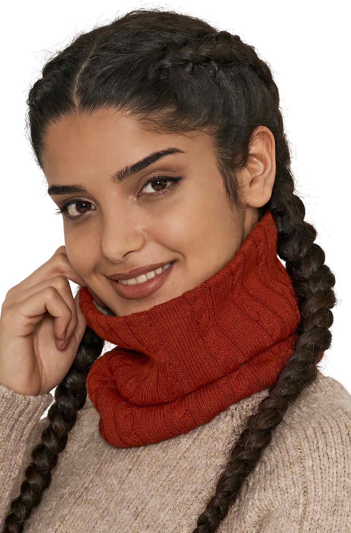 Alpaka Loop-Schal SUAVE aus 100% Alpaka rot one-size