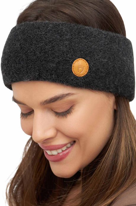 Alpaka Stirnband STRETCH - 96% Alpaka anthrazit one-size