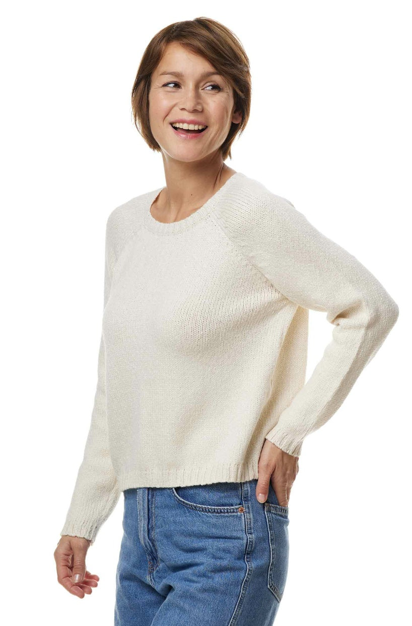 Rundhals Pullover ELLA aus 68% Alpaka ungefärbt und 32% Bio Baumwolle von Apu Kuntur