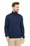 Herren Rollkragen Pullover MADAI aus 70% Alpaka und 30% Seide Dunkelblau von Apu Kuntur