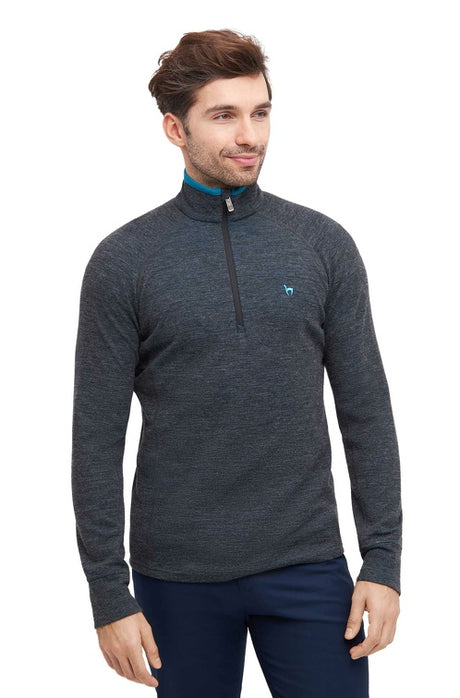 Thermo Trekking-Pullover Herren ANDEN ACTIVE mit 60% Premium Alpaka anthrazit von Apu Kuntur