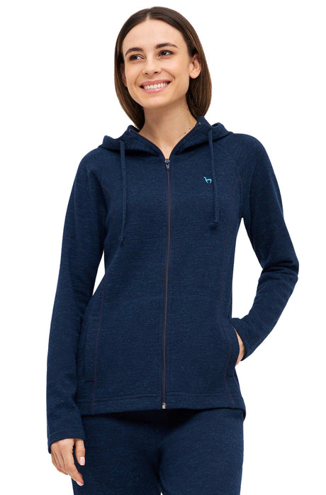 Thermo Lounge-Hoodie Damen ANDEN ACTIVE mit 60% Premium Alpaka navy von Apu Kuntur