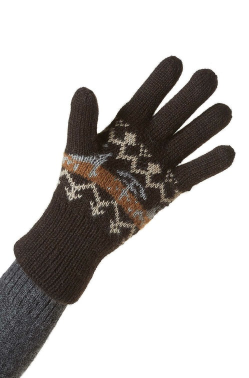 Fingerhandschuhe NATURA aus 100% Alpaka Superfine schwarz von Apu Kuntur