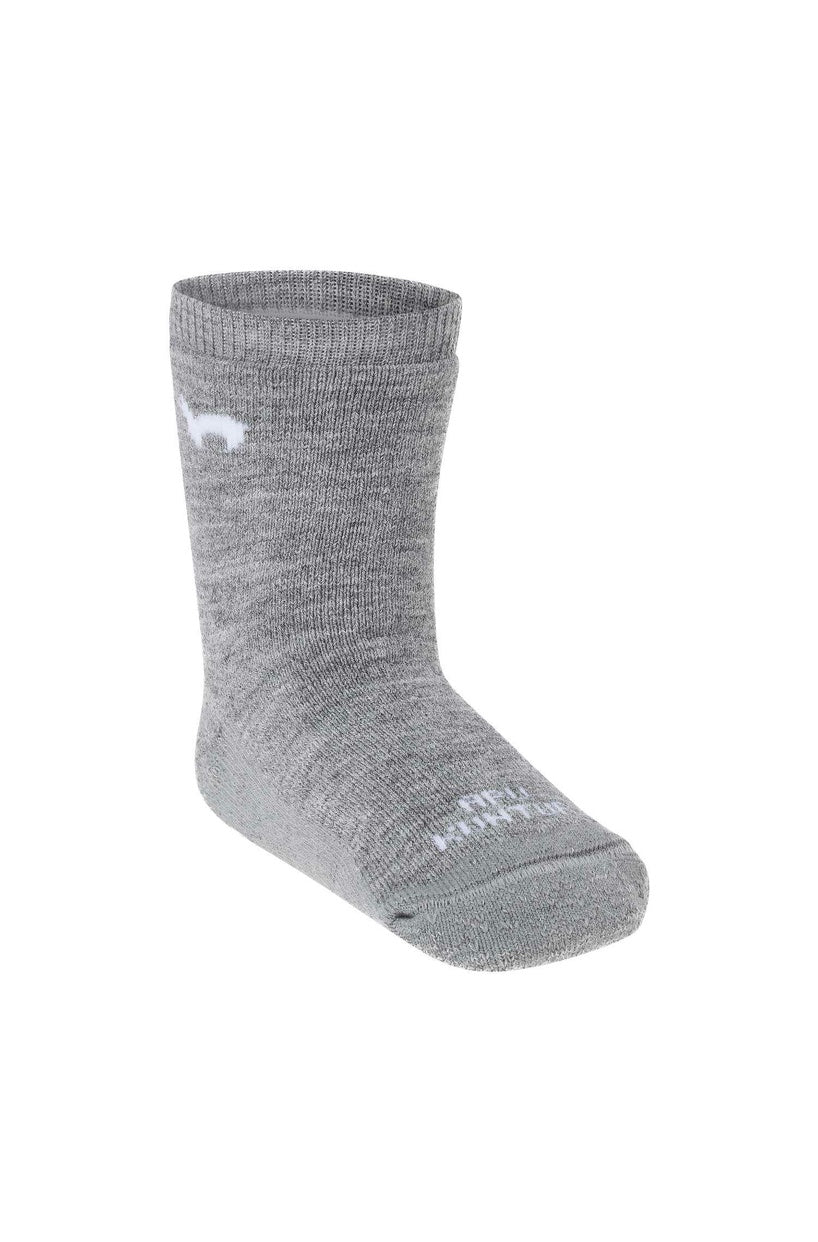 Alpaka Socken Kinder ABS (Gr. 15-35) rutschfest - 50% Alpaka grau von Apu Kuntur