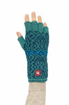 Fingerlose Handschuhe CHIMU aus 100% Baby Alpaka türkis von Apu Kuntur