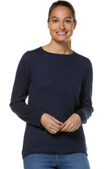 Pullover BASIC aus 100% Alpaka blau meliert von Apu Kuntur