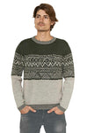 Rundhals Pullover GIORGIO Herren Baby Alpaka Rundhals tannengrün silber von Apu Kuntur