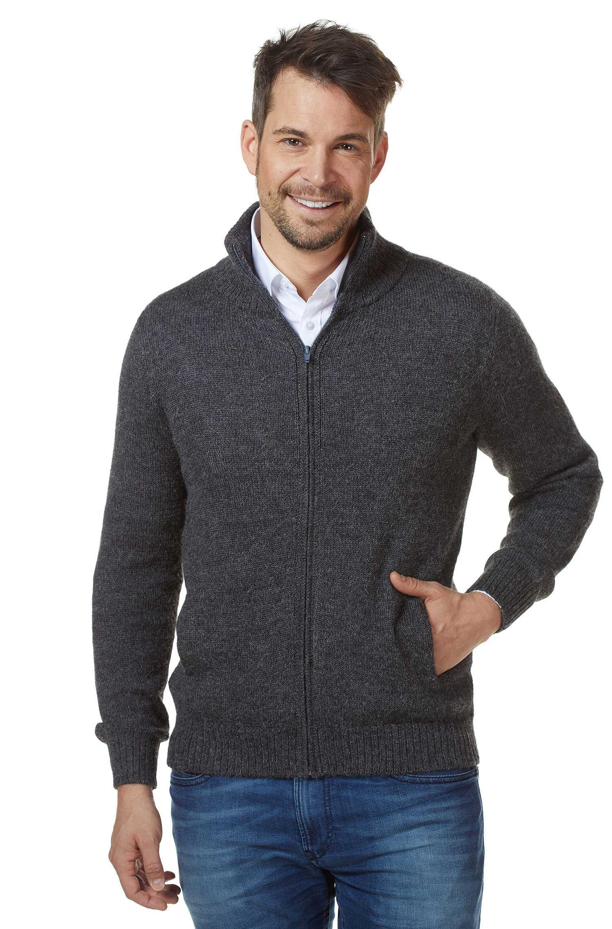 Strickjacke RONALDO XXXL aus 100% Baby Alpaka von Apu Kuntur