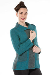 Alpaka Jacke GORKY mit 50% Alpaka türkis von Apu Kuntur