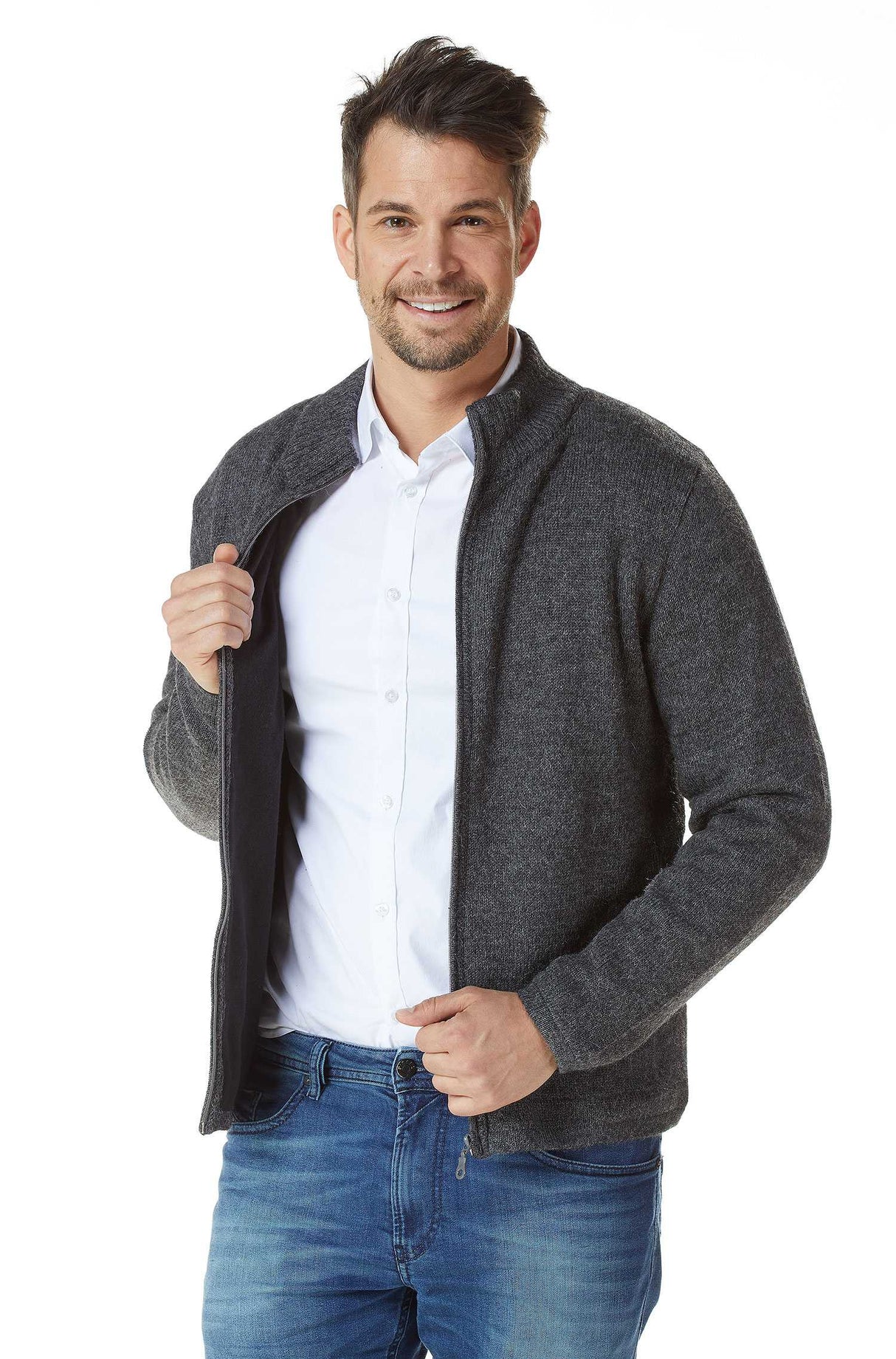 Strickjacke Outdoor Herren BEAU aus 100% Alpaka von Apu Kuntur