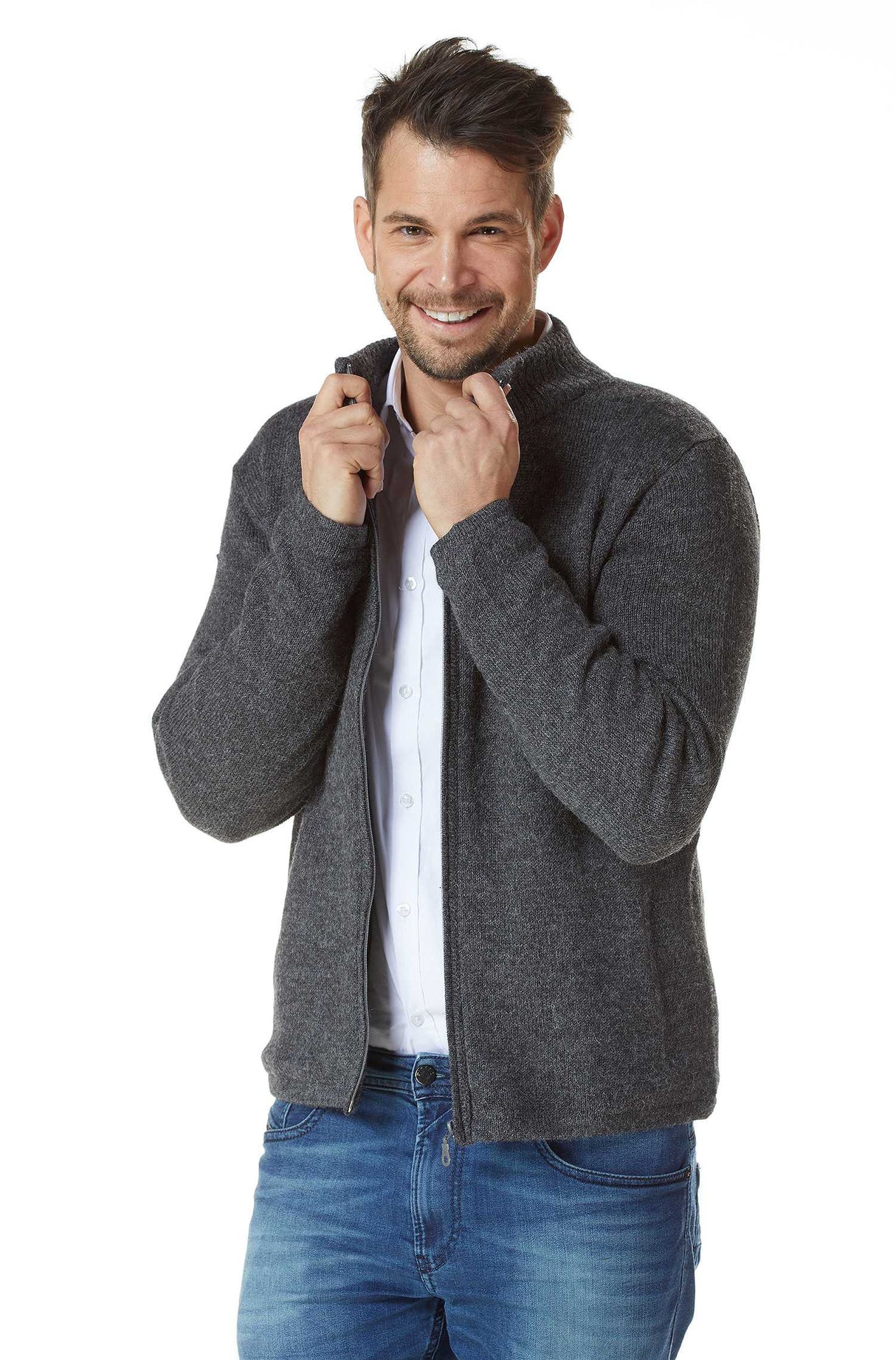 Strickjacke Outdoor Herren BEAU aus 100% Alpaka von Apu Kuntur