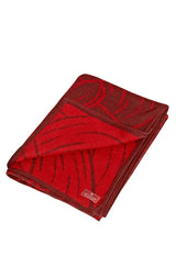 Wolldecke JACQUARD aus 100% Alpaka - extragroß rot bordeaux one-size von Apu Kuntur