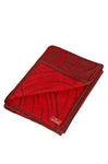 Wolldecke JACQUARD aus 100% Alpaka - extragroß rot bordeaux one-size von Apu Kuntur