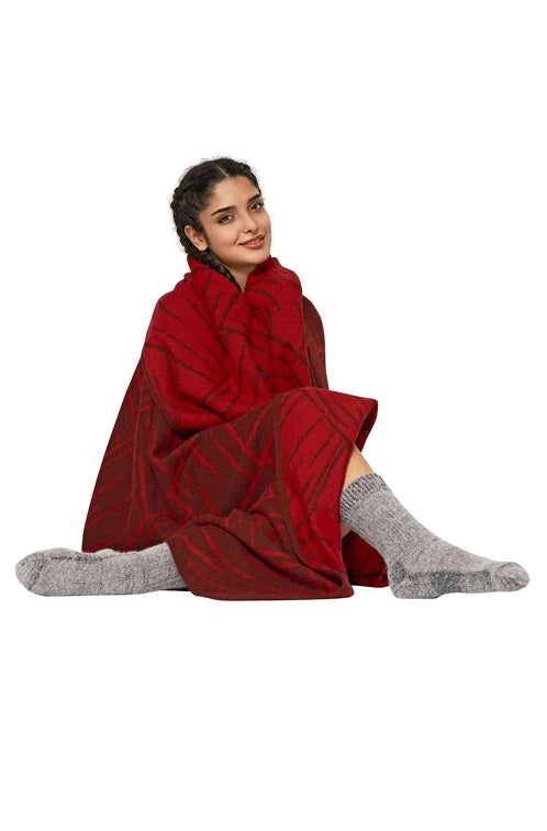 Wolldecke JACQUARD aus 100% Alpaka - extragroß von Apu Kuntur