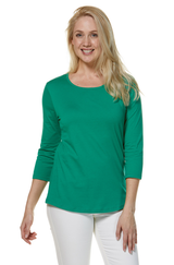 T-Shirt mit 3/4 Arm aus 100% Bio-Pima-Baumwolle summergreen von Apu Kuntur