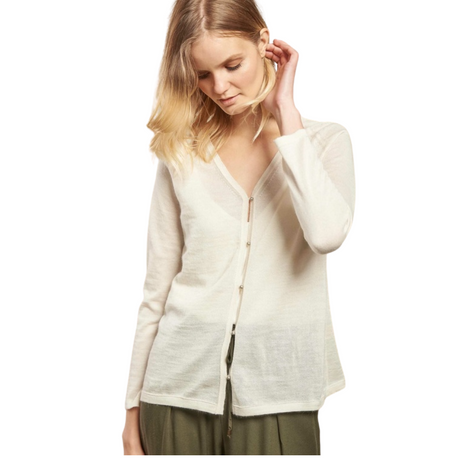Damen Strickjacke SANTAL ECRU von Apu Kuntur