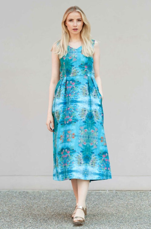 Kleid ARABELLA aus 100% Bio-Pima-Baumwolle paradise-blue von Apu Kuntur