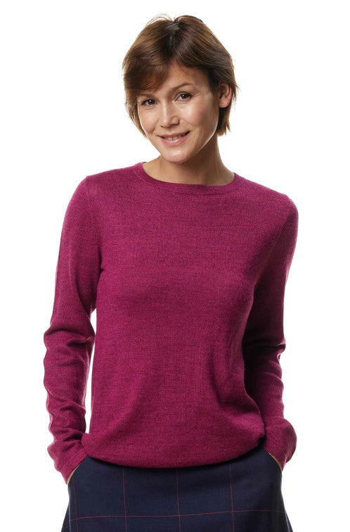 Pullover BASIC aus 100% Alpaka himbeere von Apu Kuntur