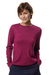 Pullover BASIC aus 100% Alpaka himbeere von Apu Kuntur