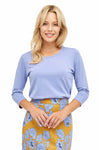 T-Shirt mit 3/4 Arm aus 100% Bio-Pima-Baumwolle purple-pastel von Apu Kuntur