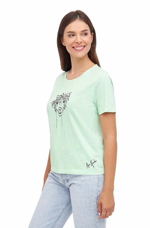 Damen T-Shirt RASSI mit Alpaka-Motiv aus 100% Bio-Pima-Baumwolle von Apu Kuntur
