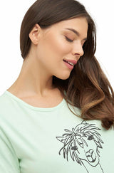 Damen T-Shirt RASSI mit Alpaka-Motiv aus 100% Bio-Pima-Baumwolle von Apu Kuntur