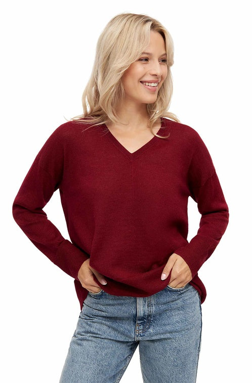 Pullover AMBRA aus 70% Bio-Baumwolle und 30% Alpaka rot von Apu Kuntur