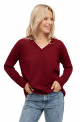 Pullover AMBRA aus 70% Bio-Baumwolle und 30% Alpaka rot von Apu Kuntur