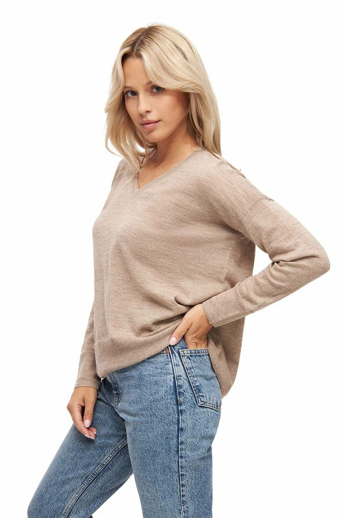 Pullover AMBRA aus 70% Bio-Baumwolle und 30% Alpaka beige von Apu Kuntur