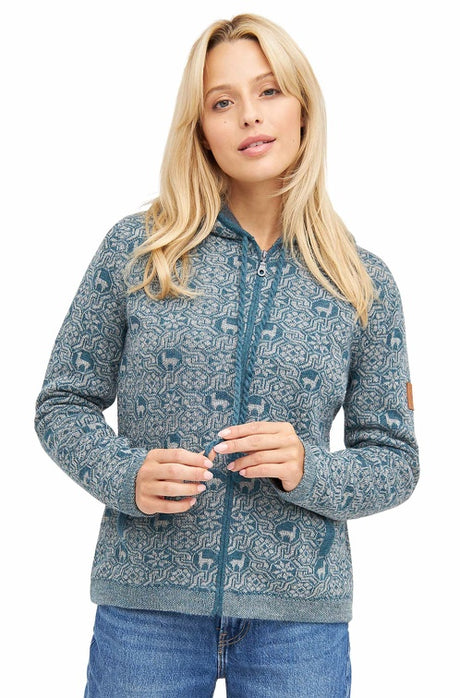Strickjacke HUASCARAN aus 100% Alpaka türkis von Apu Kuntur