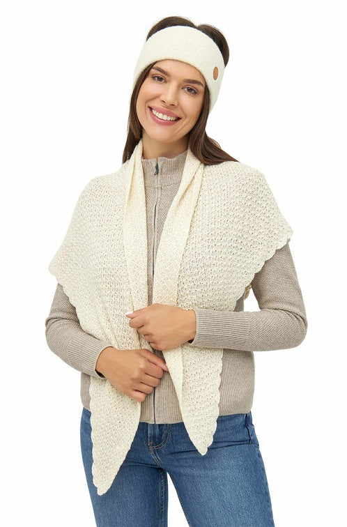 Schal Dreieck MARIPOSA aus 100% Alpaka weiss one-size von Apu Kuntur