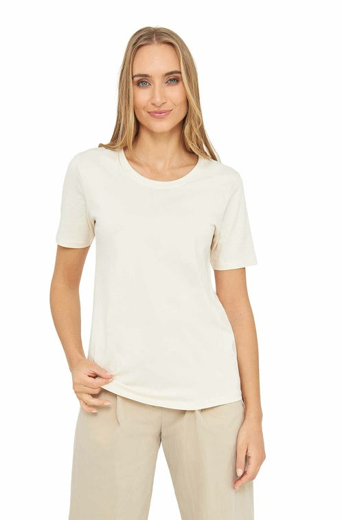 Kurzarm T-Shirt aus 100% Bio Pima Baumwolle ecru von Apu Kuntur