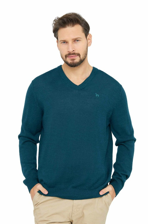 Pullover Feinstrick BASIC aus 100% Alpaka ocean von Apu Kuntur