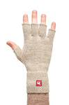 Handschuhe HALBFINGER aus 100% Alpaka sand von Apu Kuntur