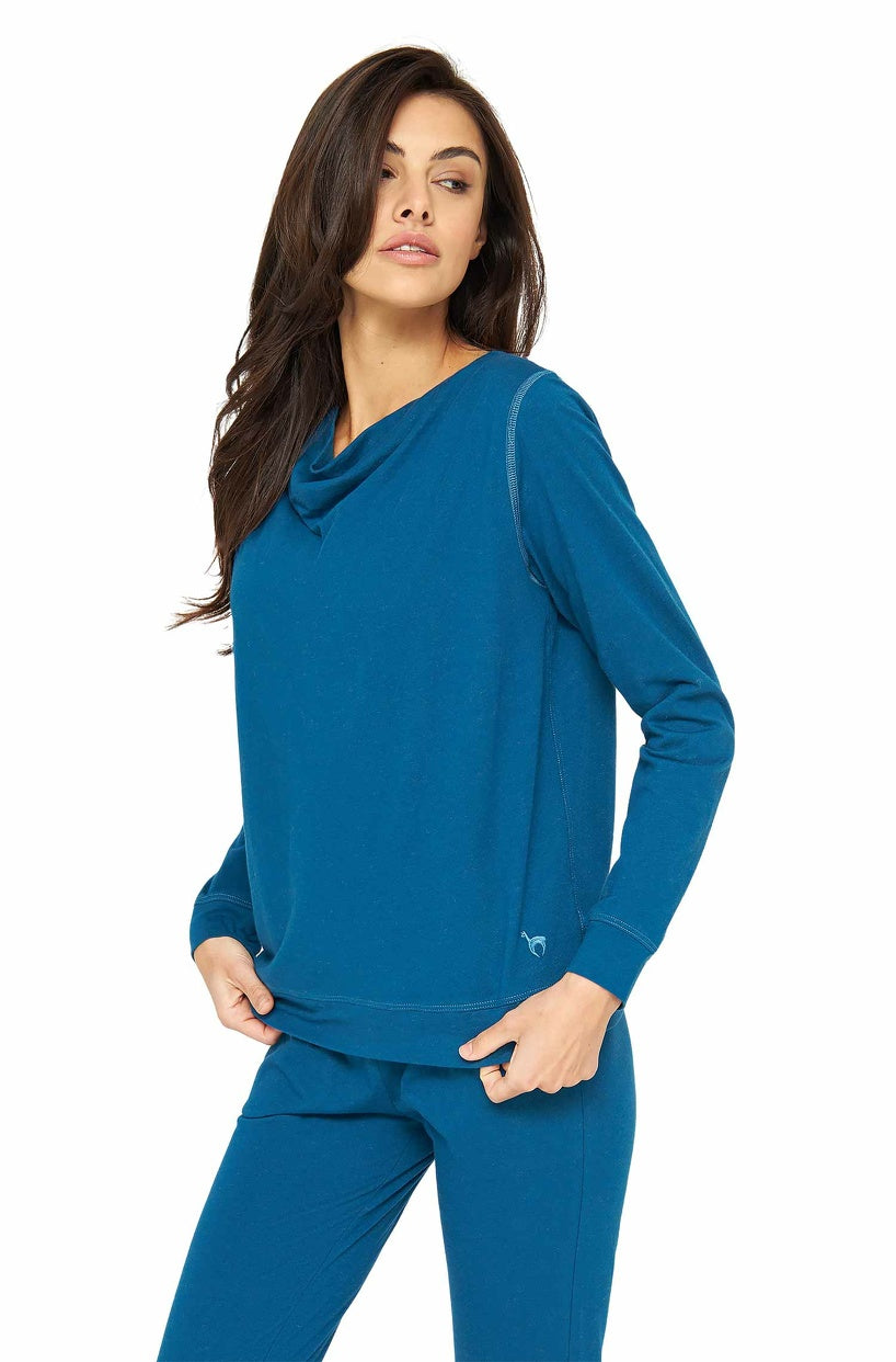 Alpaka Schlafanzug Pyjama Oberteil Damen DREAMLINE mit Bio Baumwolle von Apu Kuntur
