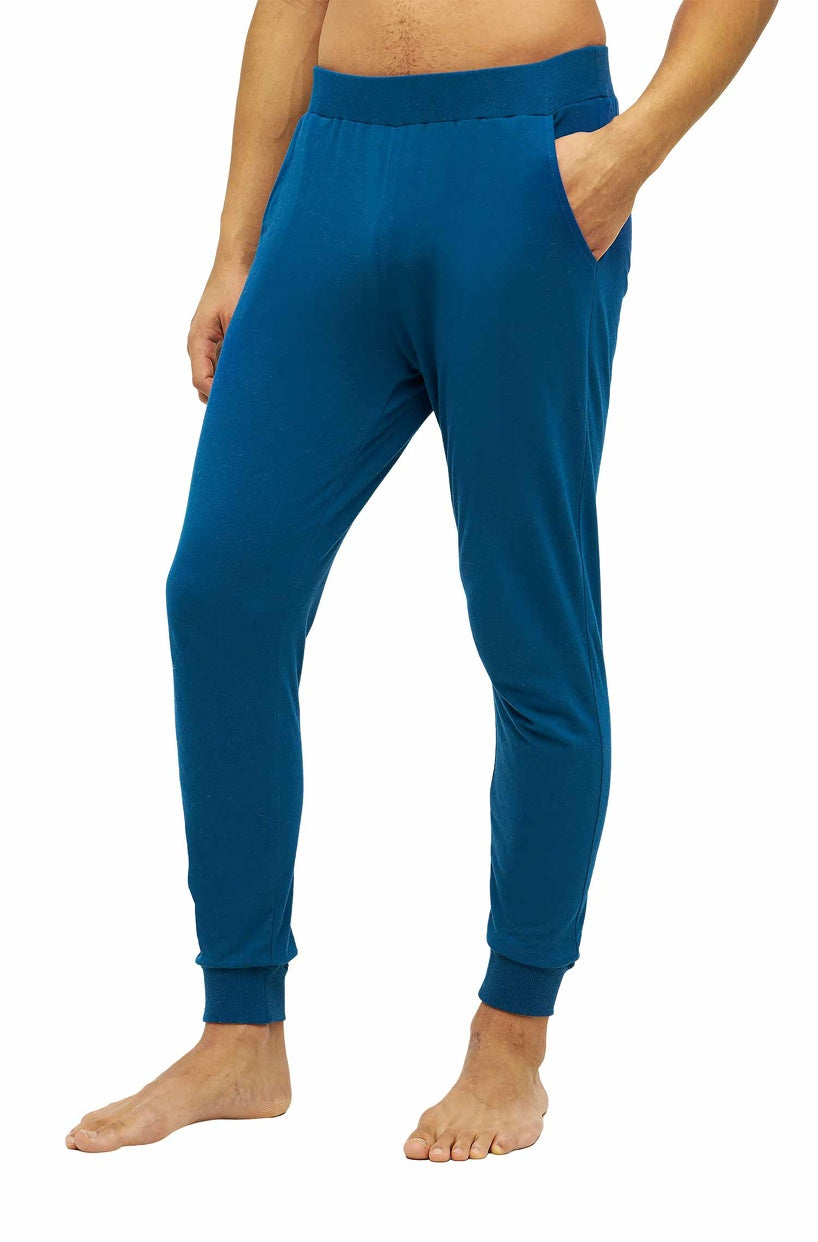 Alpaka Schlafanzug Pyjama Hose Herren DREAMLINE mit Bio Baumwolle midnight blue von Apu Kuntur